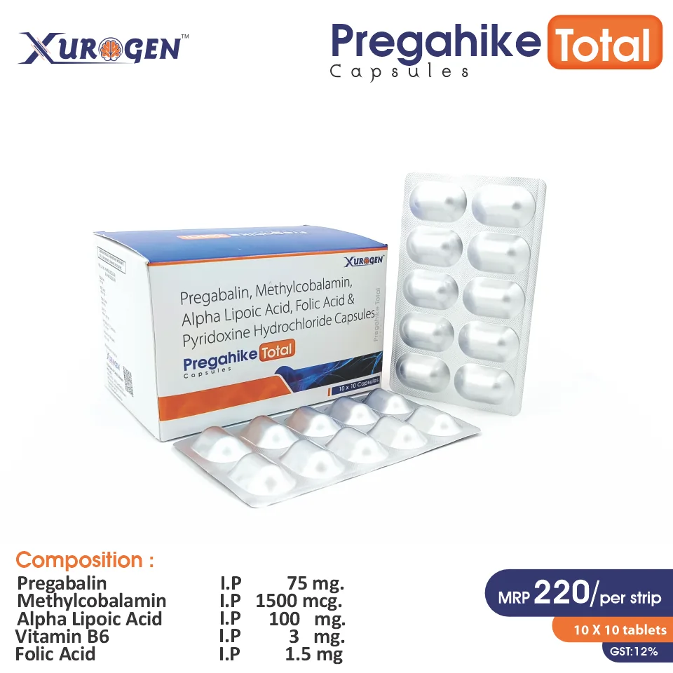 Alpha Lipoic Acid 100mg + Folic Acid 1.5mg + Methylcobalamin 750mcg + Pregabalin 75mg + Vitamin B6 3mg Capsule PCD Pharma Franchise